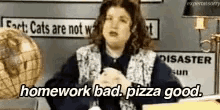 Lol Homework Bad GIF - Lol Homework Bad Pizza Good GIFs