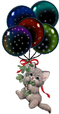 Cat Balloons Sticker - Cat Balloons Hello Stickers