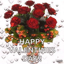 Flowers Happyvalentinesday GIF - Flowers Happyvalentinesday Hearts GIFs