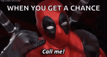Deadpool Call Me GIF - Deadpool Call Me Wink GIFs