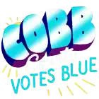 a logo for cobb county votes blue