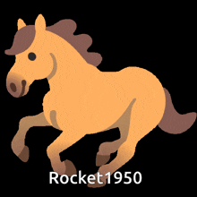 a picture of a horse with the words rocket1950 written below it