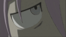 a close up of a cartoon character 's face with a serious look on her face