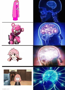 a collage of images including a princess bubblegum teddy bear and a girl with a bow tie