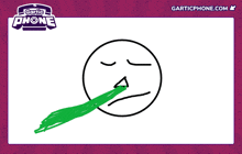 a gartic phone logo with a drawing of a circle