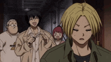 a group of anime characters one of whom is wearing a shirt that says resc