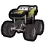 a pixel art of a monster truck from cars 3 .