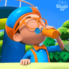 Drinking Water Blippi GIF - Drinking Water Blippi Blippi Wonders - Educational Cartoons For Kids GIFs