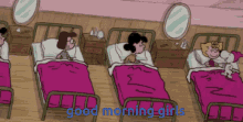Snoopy Good Morning Girls GIF - Snoopy Good Morning Girls Kiss GIFs