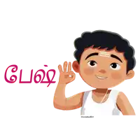 a cartoon of a boy giving an okay sign