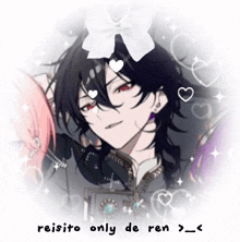 a picture of a person with the words reisito only de ren written below it