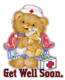 get well soon feel better heal ouch teddy bear