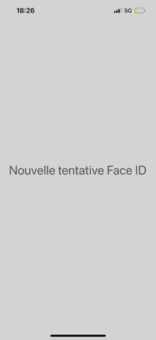 a phone screen that says nouvelle tentative face id