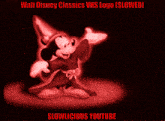 a picture of mickey mouse with the words " walt disney classics vhs logo slowed "