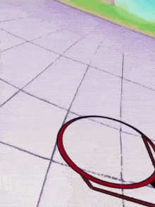a cartoon character is playing basketball with a hoop and a cell .