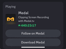a screenshot of medal clipping screen recording