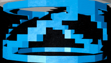 a blue circle with a black background and a shadow