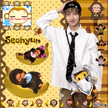 a picture of a man with seohyun written on the bottom