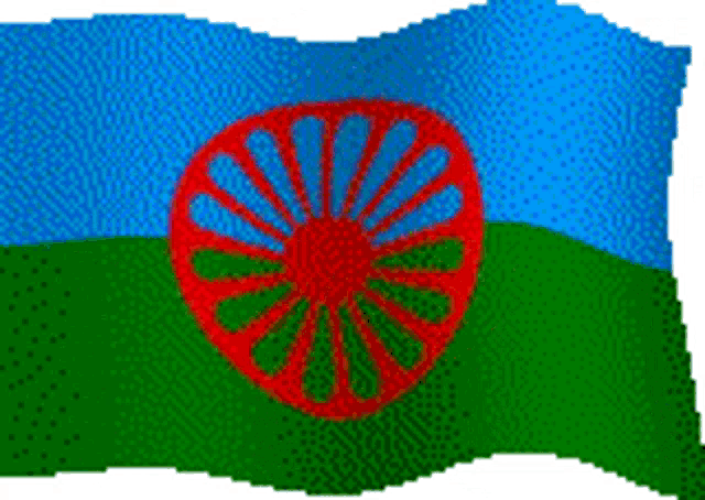 Autocollant sticker drapeau roms gitan tziganes rom