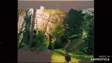 a painting of a forest is being made in animatica