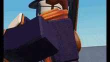 a cartoon character with a scarf around his neck and glasses