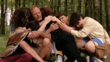 A Good Group Cry GIF - Wet Hot American Summer Group Hug Crying GIFs