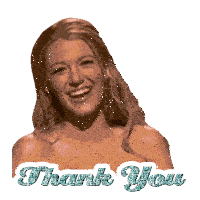 a picture of a woman with the words thank you written below her