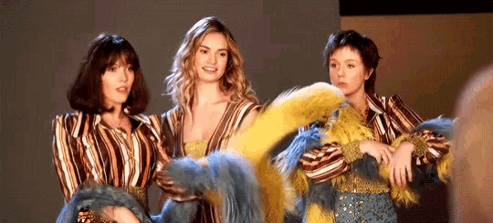 Lily James With Friends GIF - Lily James With Friends Party Time