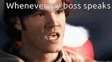 supernatural sam winchester blah whenever boss speaks