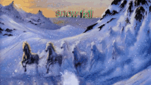 Snow Fall Horses GIF - Snow Fall Horses Horses On Snow GIFs