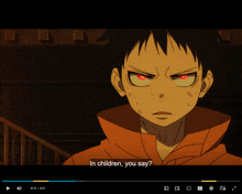 a screenshot of a video with the words in children you say on it
