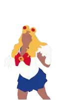 a cartoon drawing of a woman in a sailor moon outfit