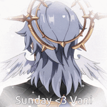 sunday < 3 vani is written on the bottom of a picture of an angel