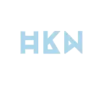 a white background with the letters hkw in blue