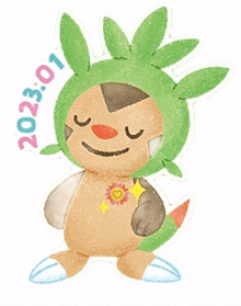 chespin satisfied proud pokemon sticker