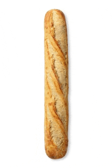 a baguette is sitting on a white surface .