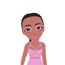 a girl in a pink dress says oops