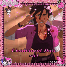 a picture of a man with blood on his face and the words " lieutenant dan sir " on the bottom