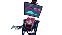 a cartoon character with the words " why i heard enough " written on the bottom