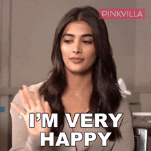 I'M Very Happy Pooja Hegde GIF - I'M Very Happy Pooja Hegde Pinkvilla GIFs