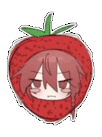 a strawberry with a girl 's face on it