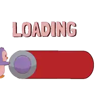 a loading bar with a purple penguin behind it