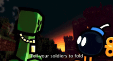 a creeper with a gold chain around his neck says shoutout to bobby in front of a field of creepers