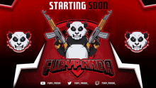 a logo for furypanda shows a panda holding a gun