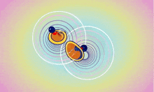 a drawing of a circle with a red circle in the middle of it