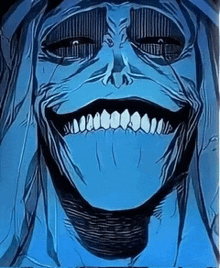a drawing of a person 's face with a big smile on it