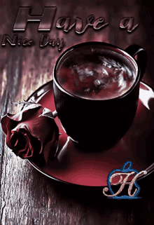 Have A Nice Day Coffee GIF - Have A Nice Day Coffee Coffee And A Rose GIFs