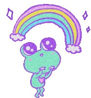 Pastel Rainbow Sticker - Pastel Rainbow Frog Stickers