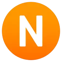 an orange circle with the letter n in the center