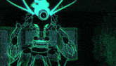 a drawing of a robot with a circle in the middle